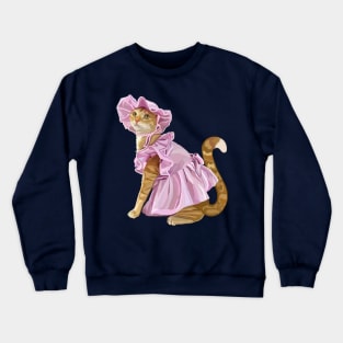 Girly Ginger Kitty Dress Up Time Crewneck Sweatshirt